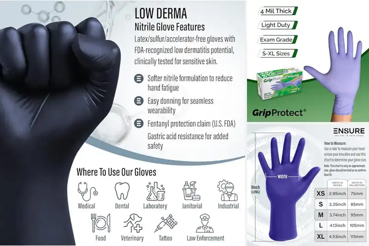 Detailed view of 10 Best Chemo Resistant Nitrile Gloves: Ultimate Protection