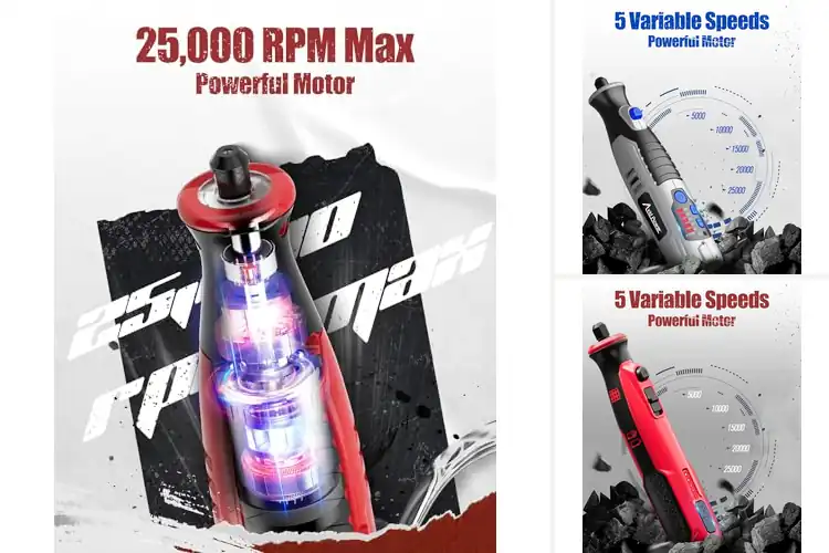 Detailed view of 10 Best Cordless Rotary Tools for Effortless Projects