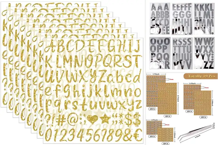 Detailed view of 10 Best Metallic Letter Stickers: Sparkle Up Your Stuff