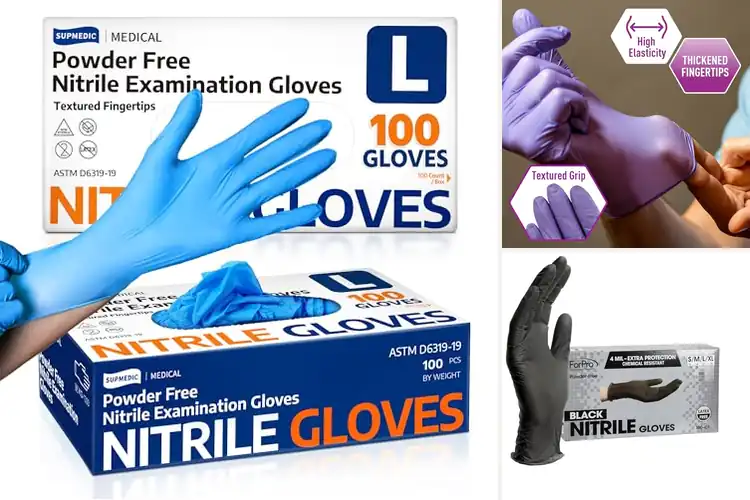 Detailed view of 10 Best Powder Free Nitrile Gloves for Ultimate Protection