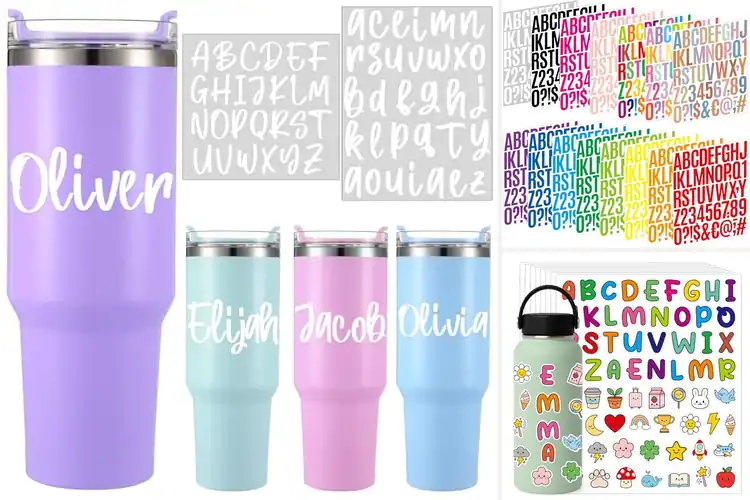 Detailed view of 10 Best Water Bottle Letter Stickers for Fun Personalization